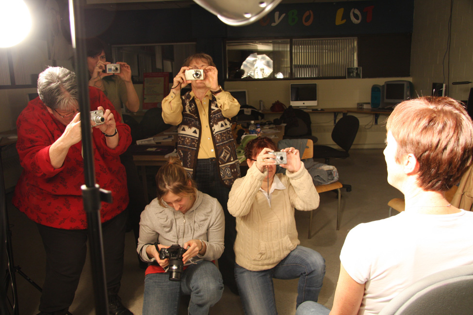 Séance photo avec éclairage