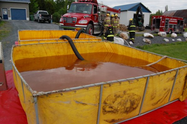 Pratique d'incendie à Saint-François-Xavier-de-Brompton