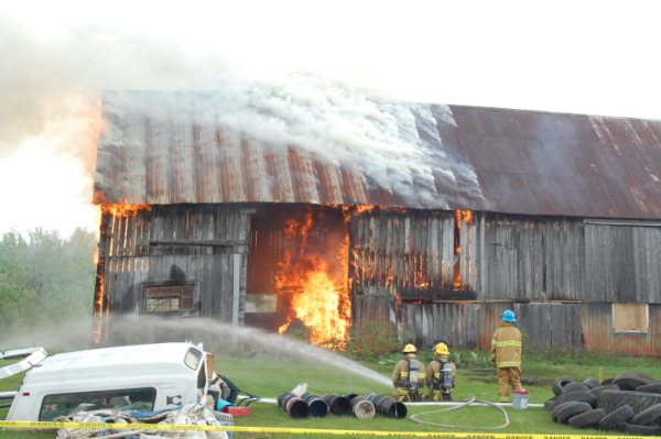 Pratique d'incendie à Saint-François-Xavier-de-Brompton