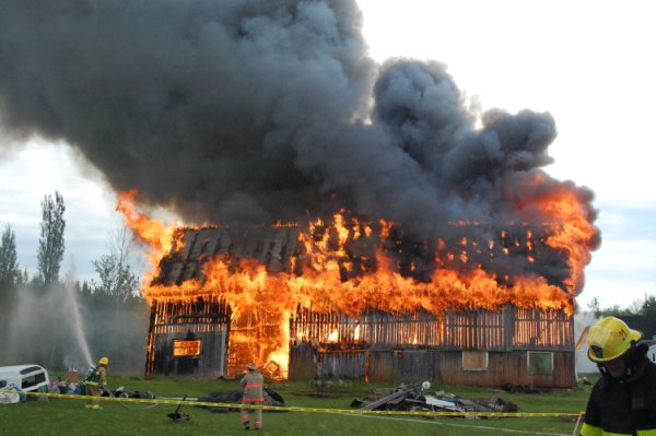 Pratique d'incendie à Saint-François-Xavier-de-Brompton