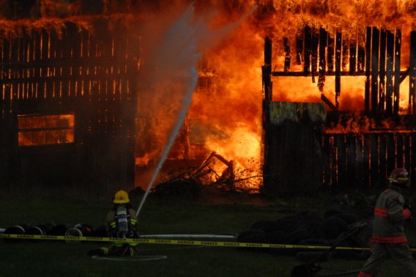 Pratique d'incendie à Saint-François-Xavier-de-Brompton