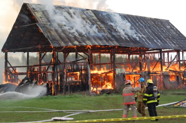 Pratique d'incendie à Saint-François-Xavier-de-Brompton