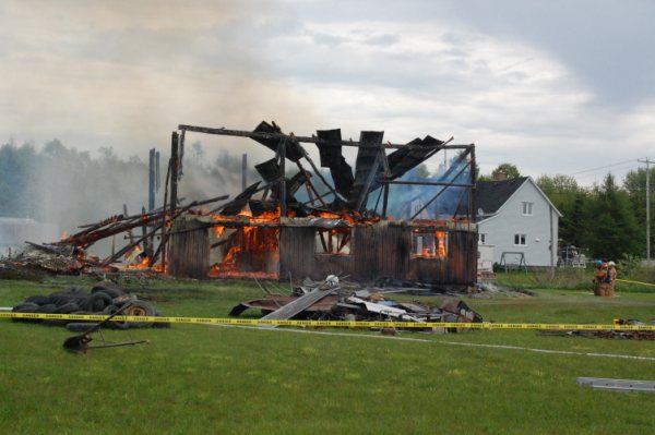 Pratique d'incendie à Saint-François-Xavier-de-Brompton