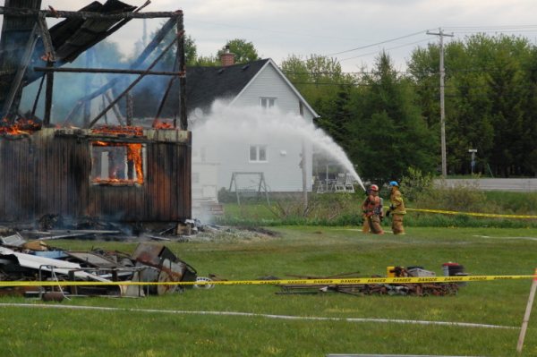 Pratique d'incendie à Saint-François-Xavier-de-Brompton