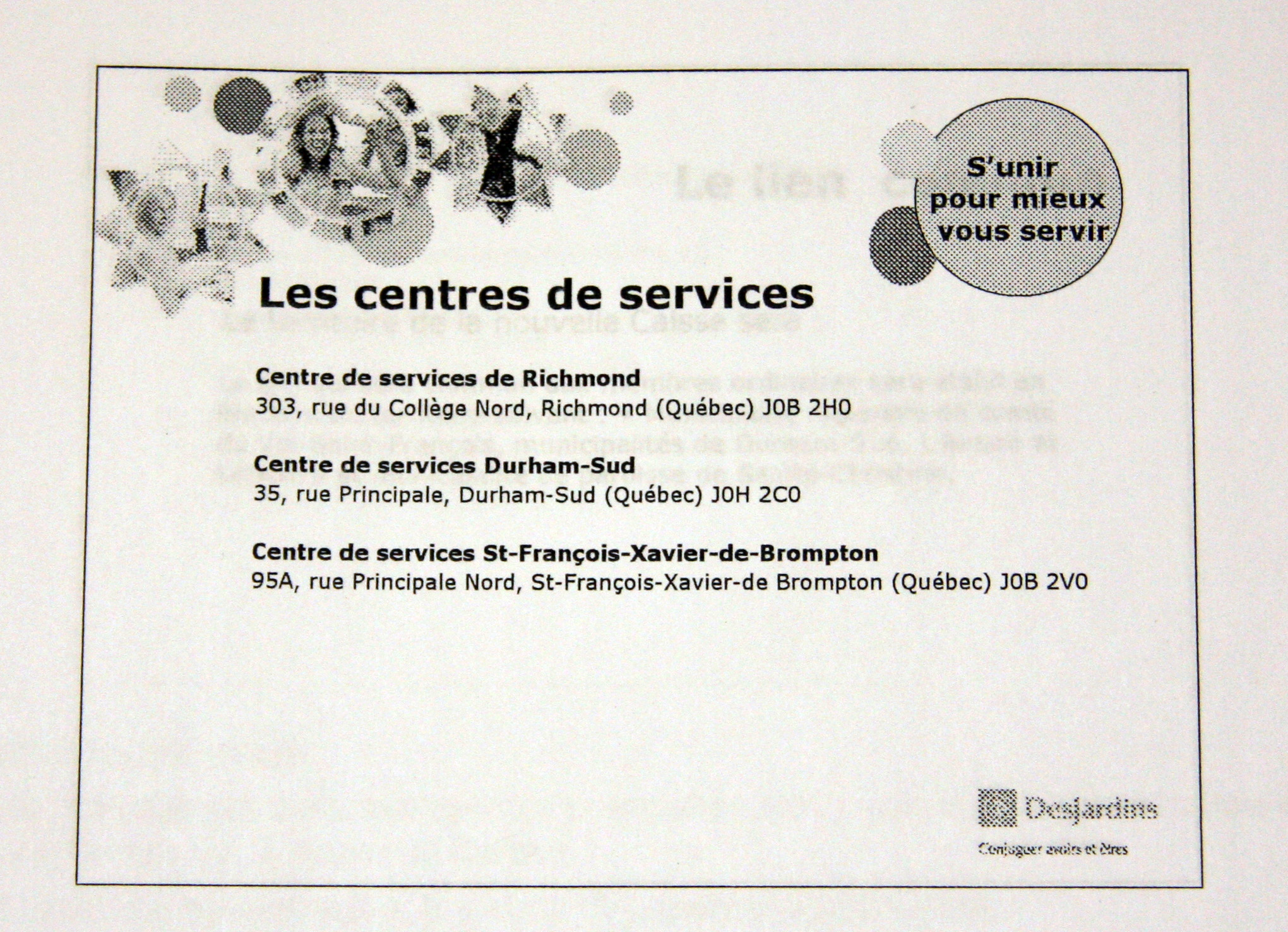 Desjardins :  projet de regroupement