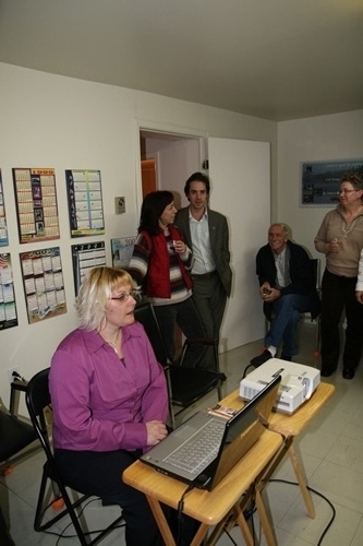 Visite d'un candidat aux élections.