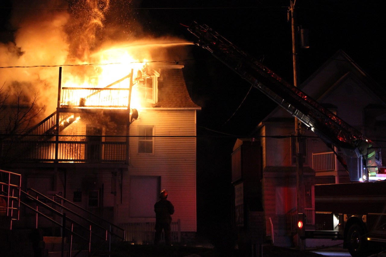 Feu sur la rue St-Georges à Windsor