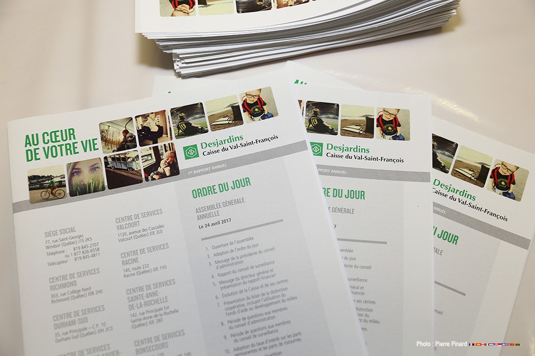 1re réunion général de la Caisse du Val-Saint-François