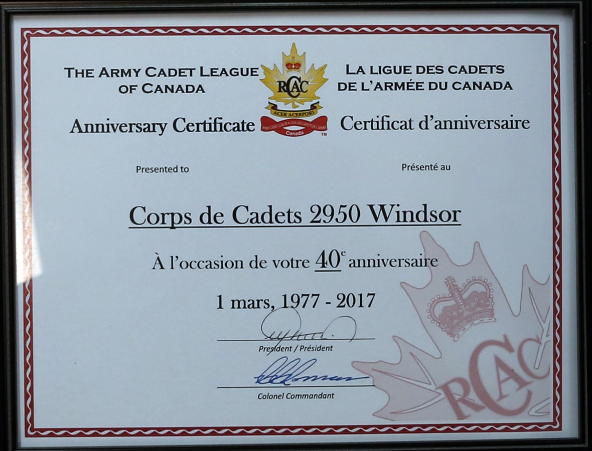 40e revue annuelle des cadets de Windsor